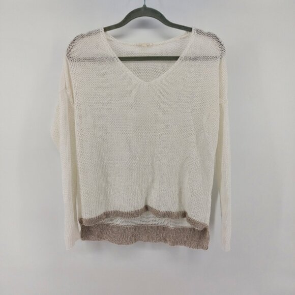 Eileen Fisher Sweaters - Eileen Fisher White V neck sweater open weave